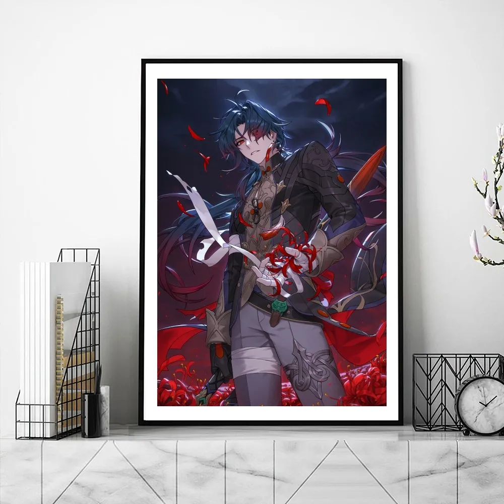 Blade Ren Honkai Star Rail Game  Poster Gallery Prints Self Adhesive Home Decor Decoration Wall Decals Living Room Sticker