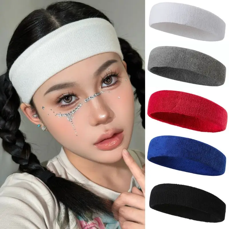 Cotton Elastic Sweatband Basketball Sports Headband Women Men Gym Fitness Sweat Hair Band Volleyball Tennis Running Headband