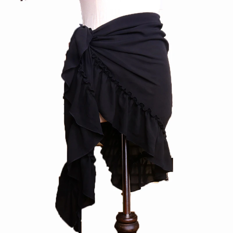 Belly Dance Costumes Women Chiffon Hip Scarf Skirt Oriental Dance Waist Chain Performance Dancewear Shawl Girl Clothing Black