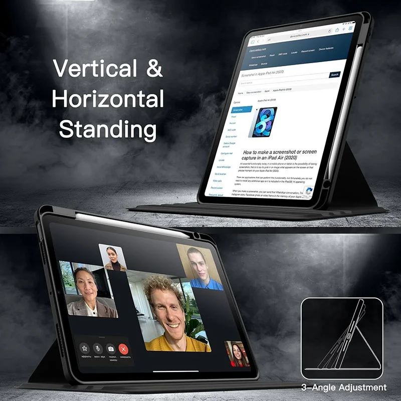 Für iPad 10. 11. A16 Air 4 5 11 10.9 Hülle 360° Drehbarer Magnetständer Stoßfeste Schlanke Abdeckung – Detail 6