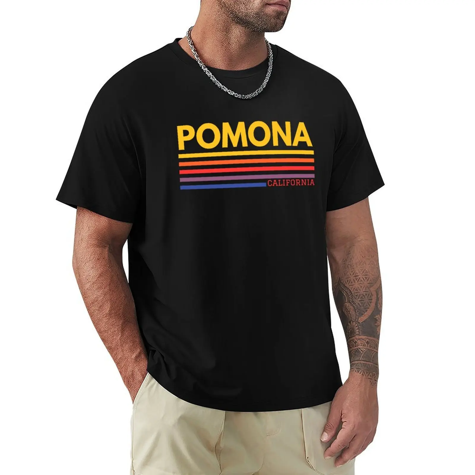 Футболка Pomona California, классическая базовая повседневная футболка