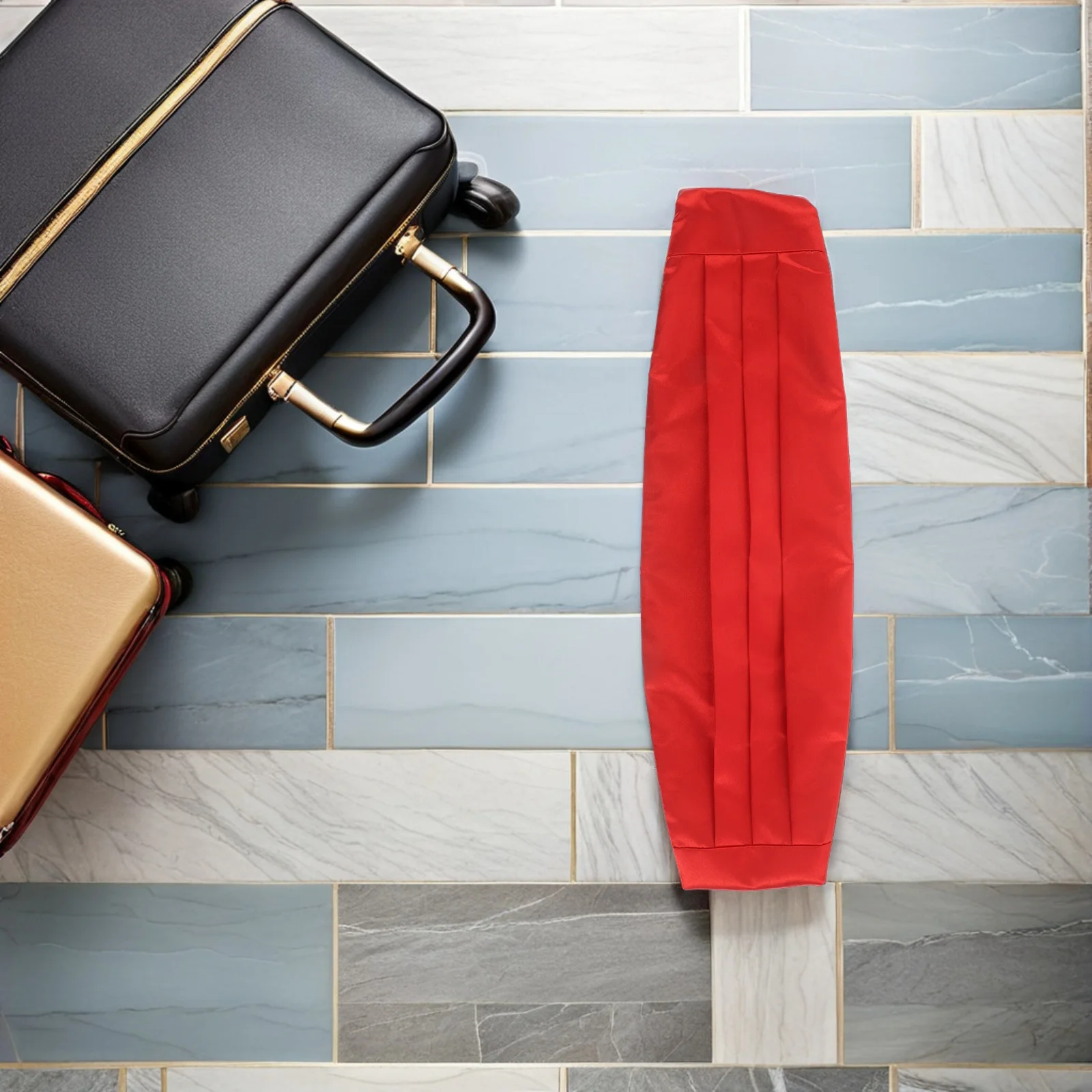 

Red Satin Cummerbund Men Elegant Formal Waistband Adjustable Tuxedo Belt For Wedding Party Night Event Accessories