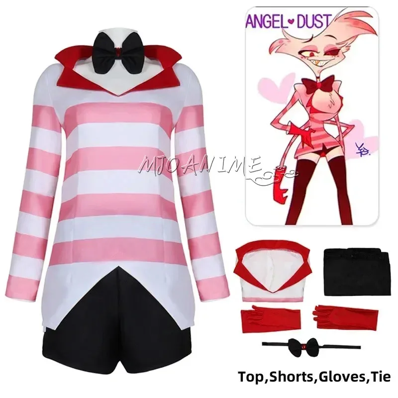 Hazbin Hotel ALASTOR Dust Angel uniforme Cosplay hombres mujeres disfraz de Halloween conjunto completo