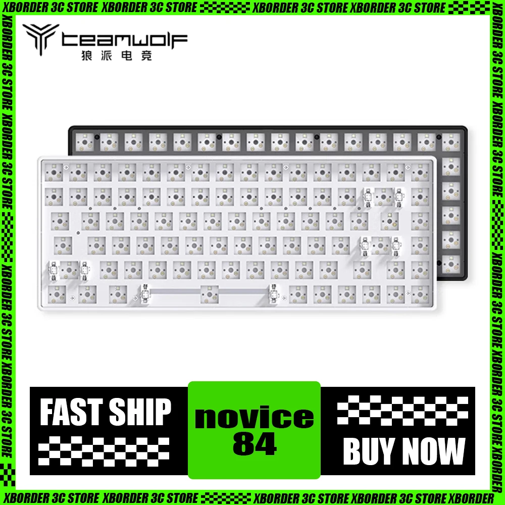 Teamwolf Novice84 Mechanical Keyboard Tri Mode Bluetooth Wireless Customized Keyboard Kits Hot-Swap E-Sports Pc Gamer Accessory