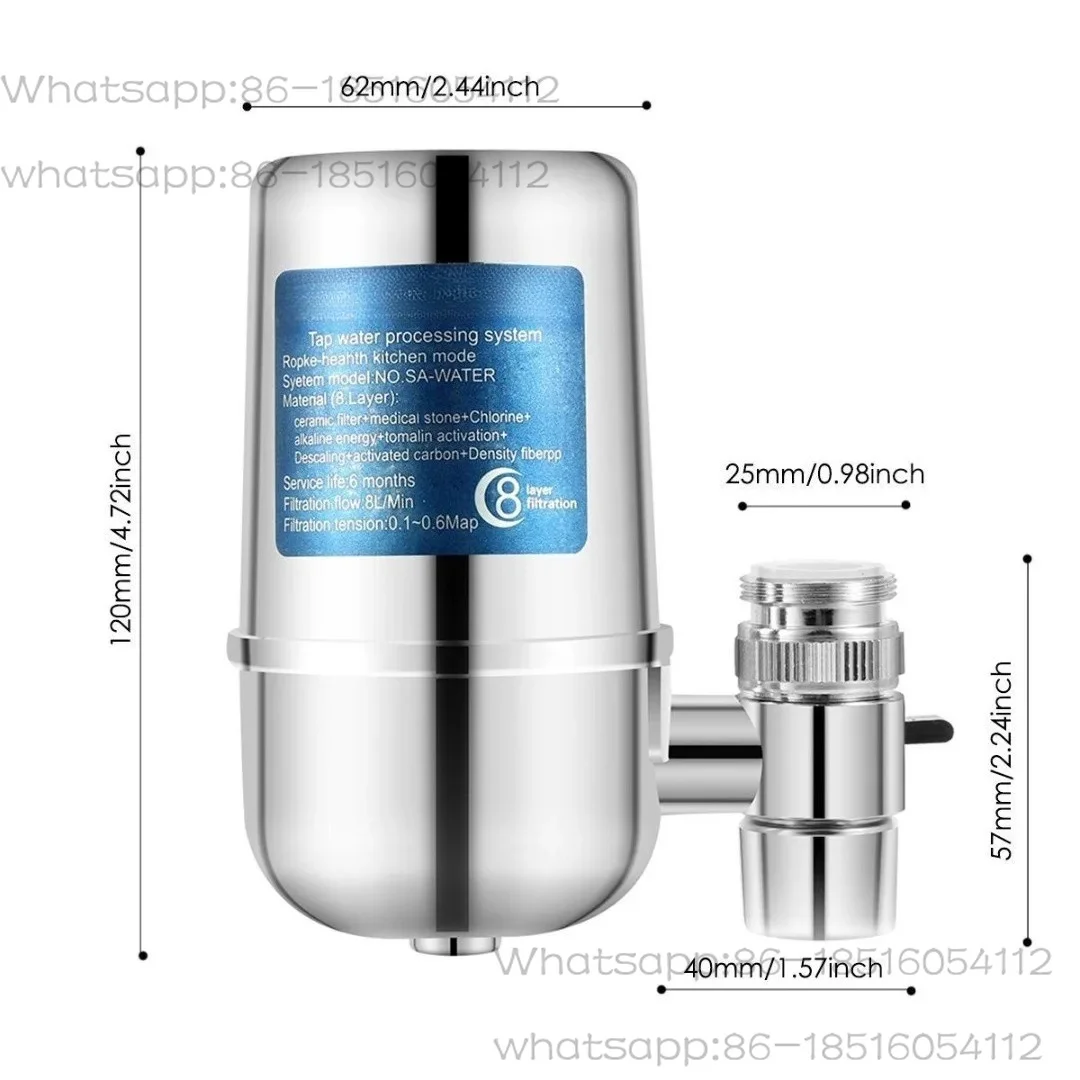 Faucet Filter Faucet Mount Filtration System Household Kitchen  Purifier Tap Water Filter, Reduce Chlorine