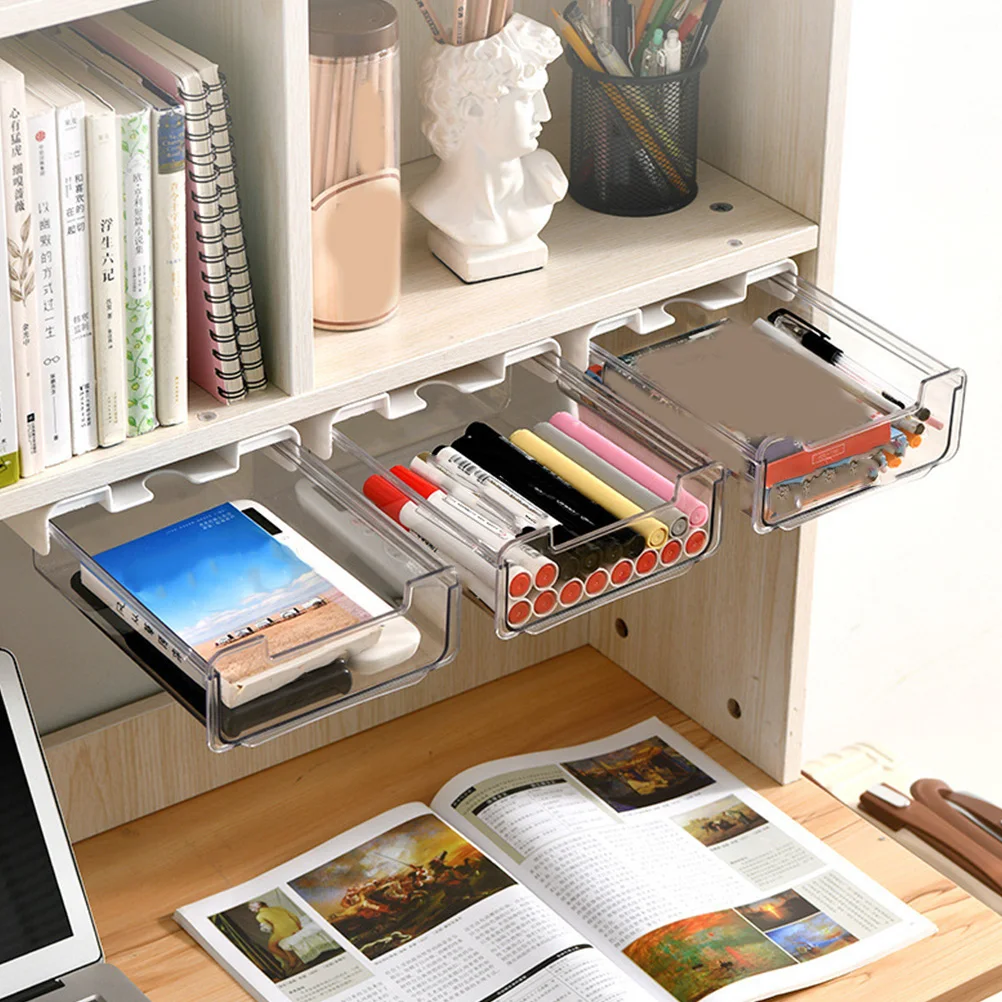 

Under Table Organizer Storage Box Hidden Desk Desk Drawer For Office Supplies Student Stationery Holder