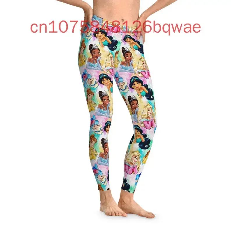 2024 neue Frauen Yoga hosen nahtlose Active wear Stretch hohe Taille Übung Workout Fitness Leggings Jogging hose Disney Marke