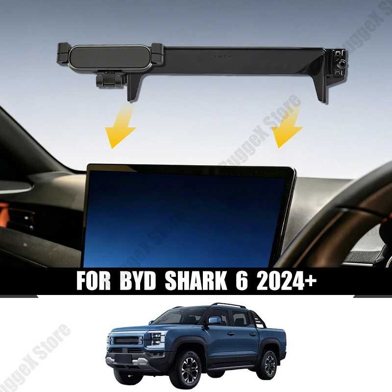 

Screen Phone Holder Mount For BYD SHARK 6 2024+ Custom Mount Dual Holder GPS Screen Fixed Base 12.8-15.6 INCH Car Accessories
