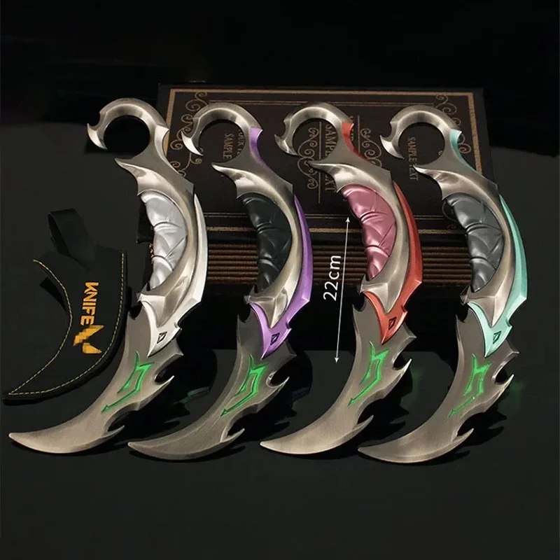 Valorant Melee Weapon Series 22cm Luminous Reaver EP 5 Karambit Metal Model Sword Replica Game 1:1 Weapon Knife Toys Ornaments