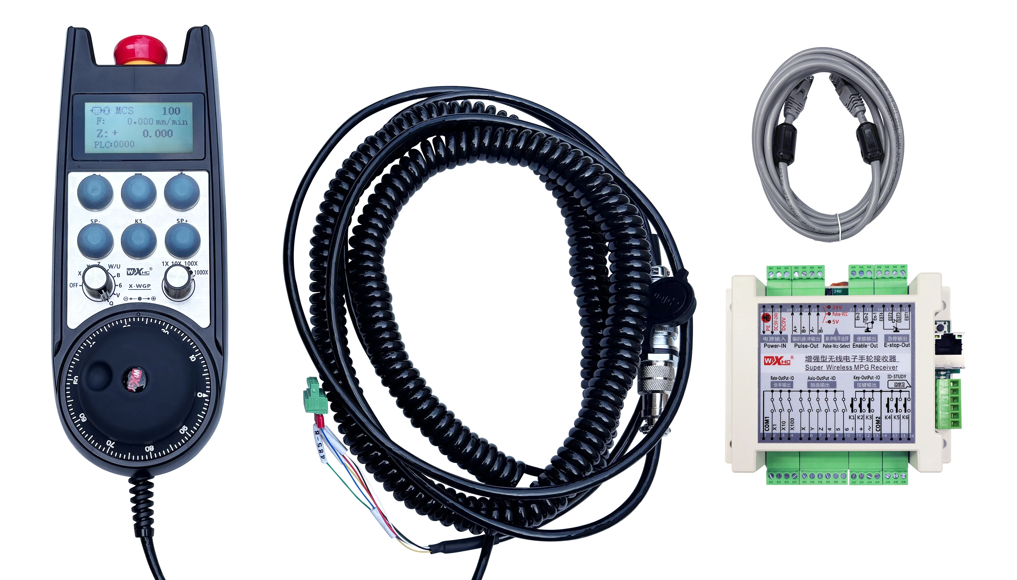 

XHC Wired CNC Handwheel MPG Pendant Display Machine Coordinates Compatible with Siemens 828D 840DSL One System Support 6-12axes