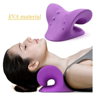 Neck and Shoulder Relaxer Corrector Vertebra Massager Cloud Pillow Cervical Stretcher Acupressure Point Relief Pain Traction