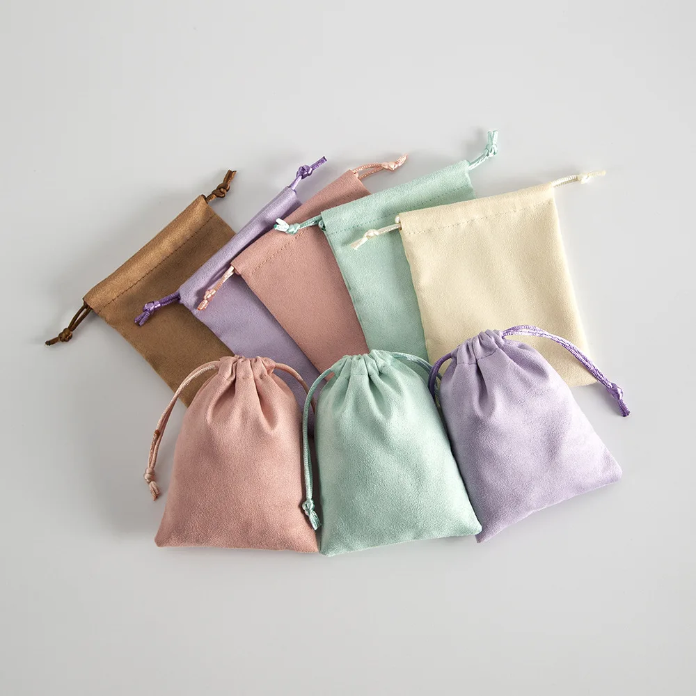 Purple Velvet Jewelry Bags 10-Pack, Drawstring Gift Pouch