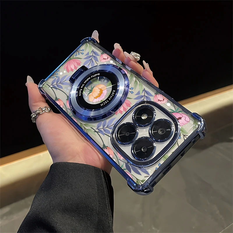 For Xiaomi Redmi A7 Pro 4G Flower Leaves Painting Phone Case For Redmi A5 A3 A2 A1 Shockproof Stand Holder Clear Soft Cover