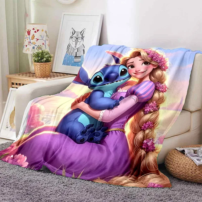 3D Stitch Kawaii Cartoon Soft Blankets,Keep Warm Throw Blanket Comfortable Blanket for Picnic Beds Sofa Home Bedroom Kids Gift