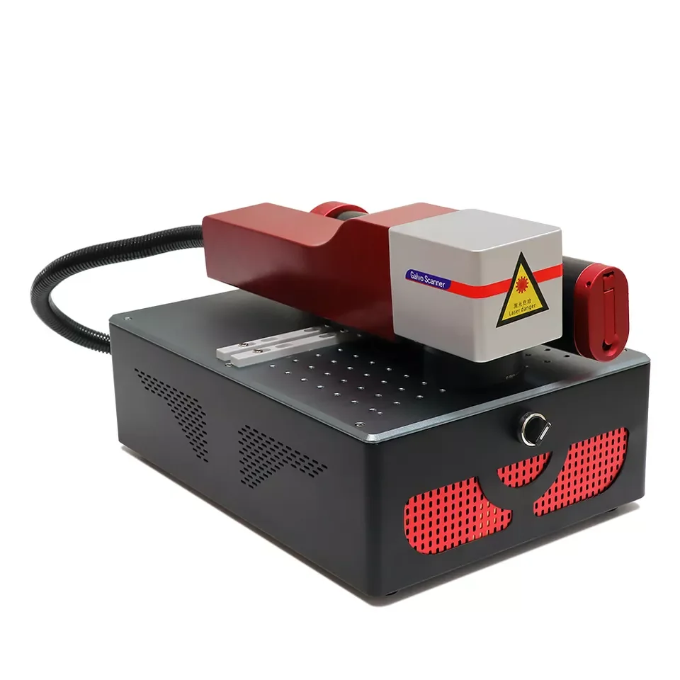 Laser Marking Machine For Stainless Steel 20W 30W Mini Portable Desktop Metal Plastic Jewelry Color MOPA Code Logo