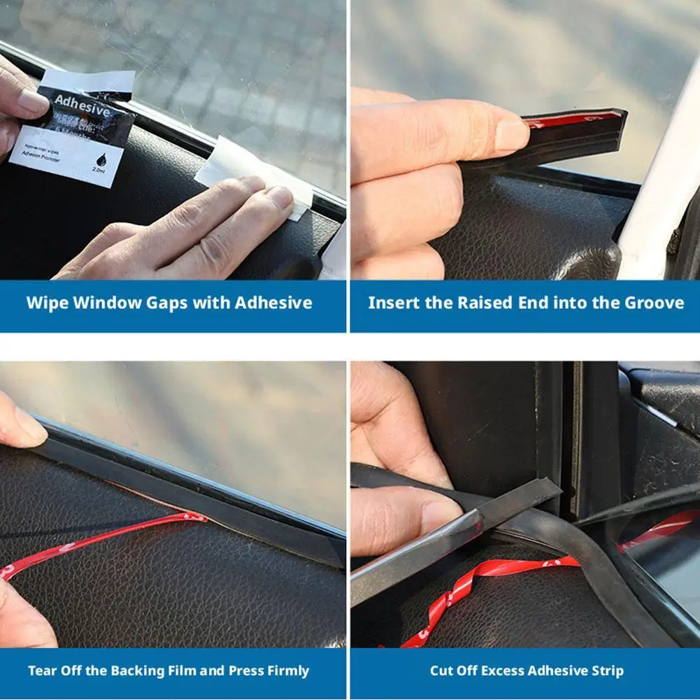 

Уплотнительная лента для автомобильных окон 100см/200см, заполнитель зазоров боковых окон автомобиля, шумоизоляция, водонепроницаемая, ветрозащитная уплотнительная лента