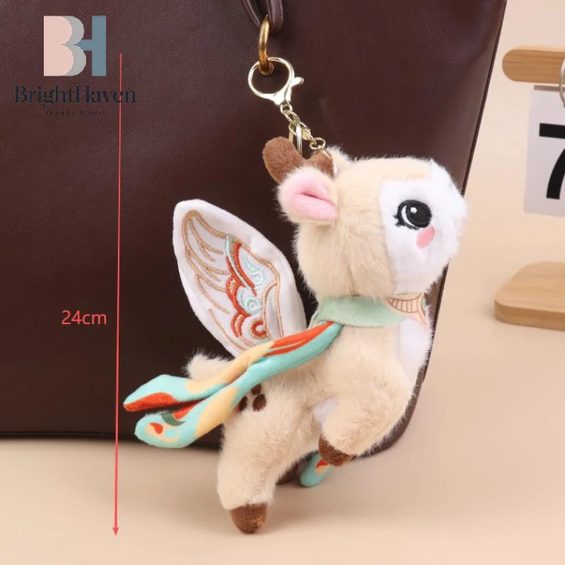 Chinese Style Dunhuang Flying Cat Pendant Cute Plush Toy Cartoon Nine-Colored Deer Keychain Cute Plush Doll Bag Charm Gift B.H view 6