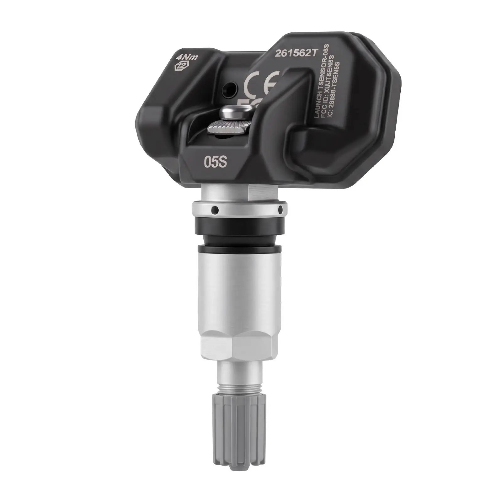 4 Stück/Set LAUNCH TSENSOR-05S RF TPMS Sensor (Übersee-Konfiguration mit Einstellbarem Winkel, Sandgestrahltes Silber-Aluminium) – Detail 3