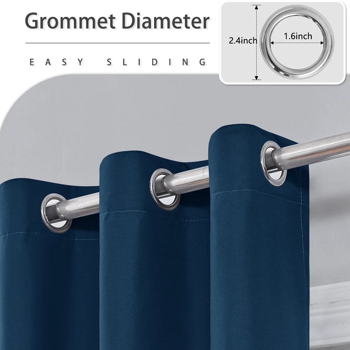 

1PC Solid Color 100% Blackout Curtains with Grommets Total Privacy Drapes for Bedroom Beautiful Curtains for Living Room 창문커텐