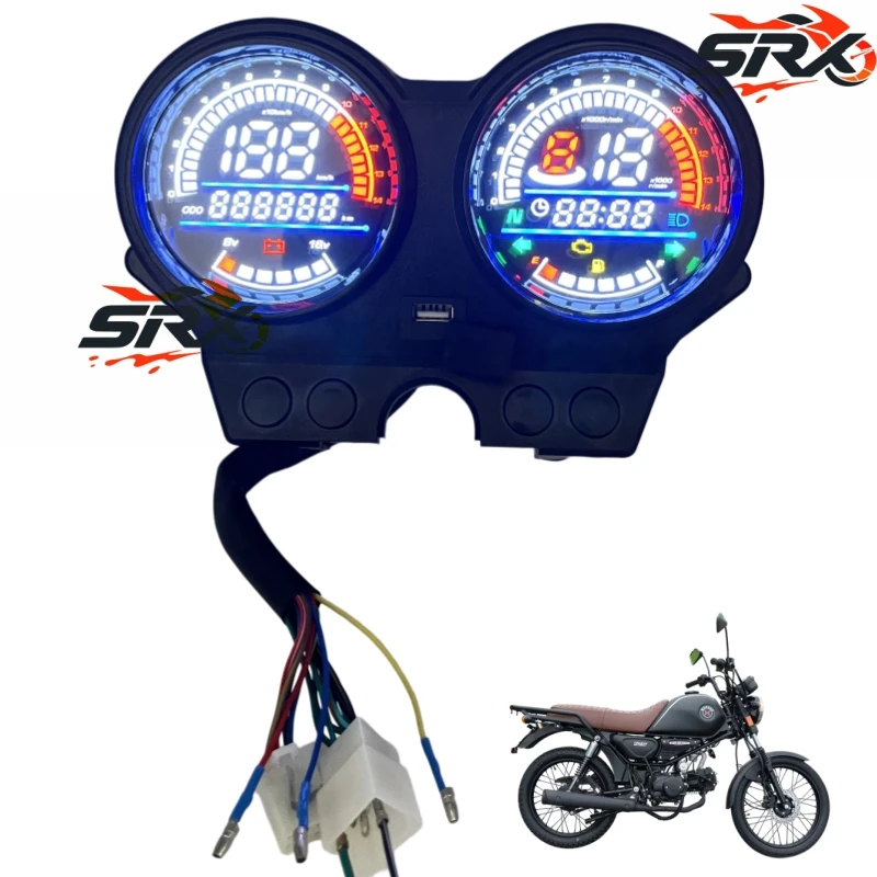 Digital LED Speedometer Instrument Assy For Shineray Worker 125 Dafra Speed 150 Odometer Meter Tachometer