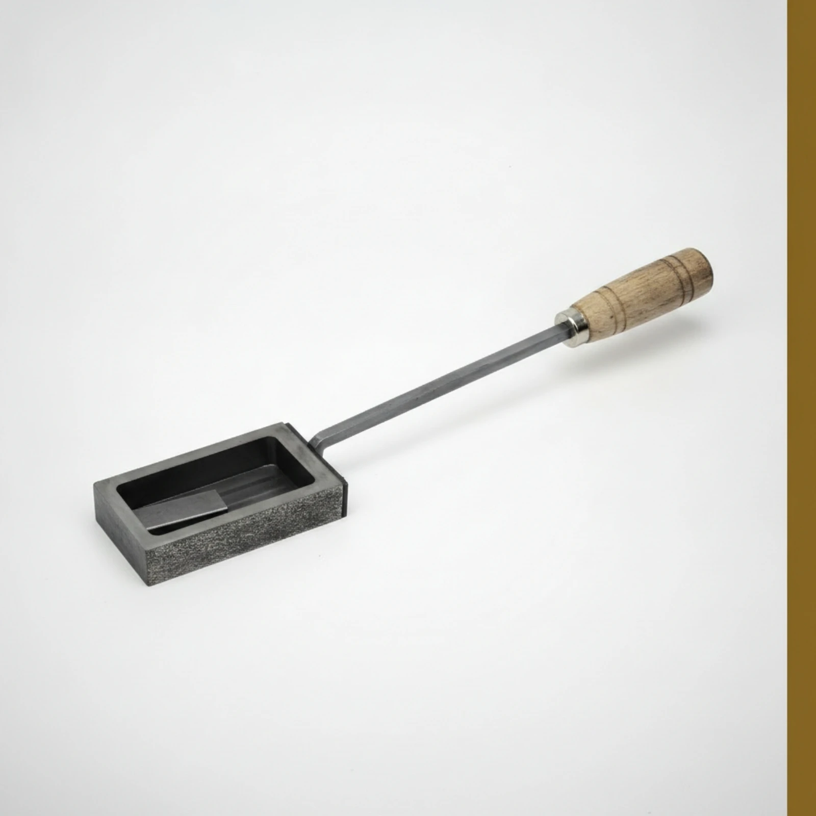 Metal Casting Mold with Wooden Handle Heat-Resistant Metal Casting Mold with Handle Sturdy Compact for Jewelers, Metalworking