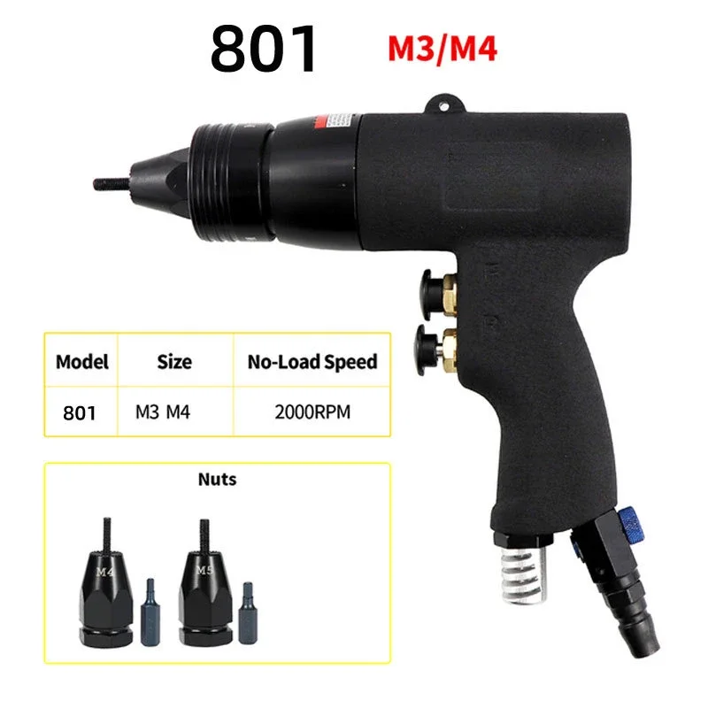 Black Pneumatic Pull Rivet Nut Gun Pull Rivet Gun Ram Gun Pull Cap Gun M3M4M5M6M8M10M12