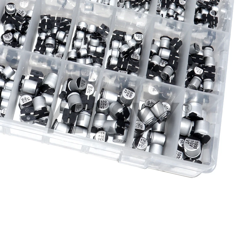 400PCS capacitor kit Aluminum Electrolytic SMD condensadores electrolíticos 1uF~1000uF 6.3V-50V 24Value with box kit de reparac