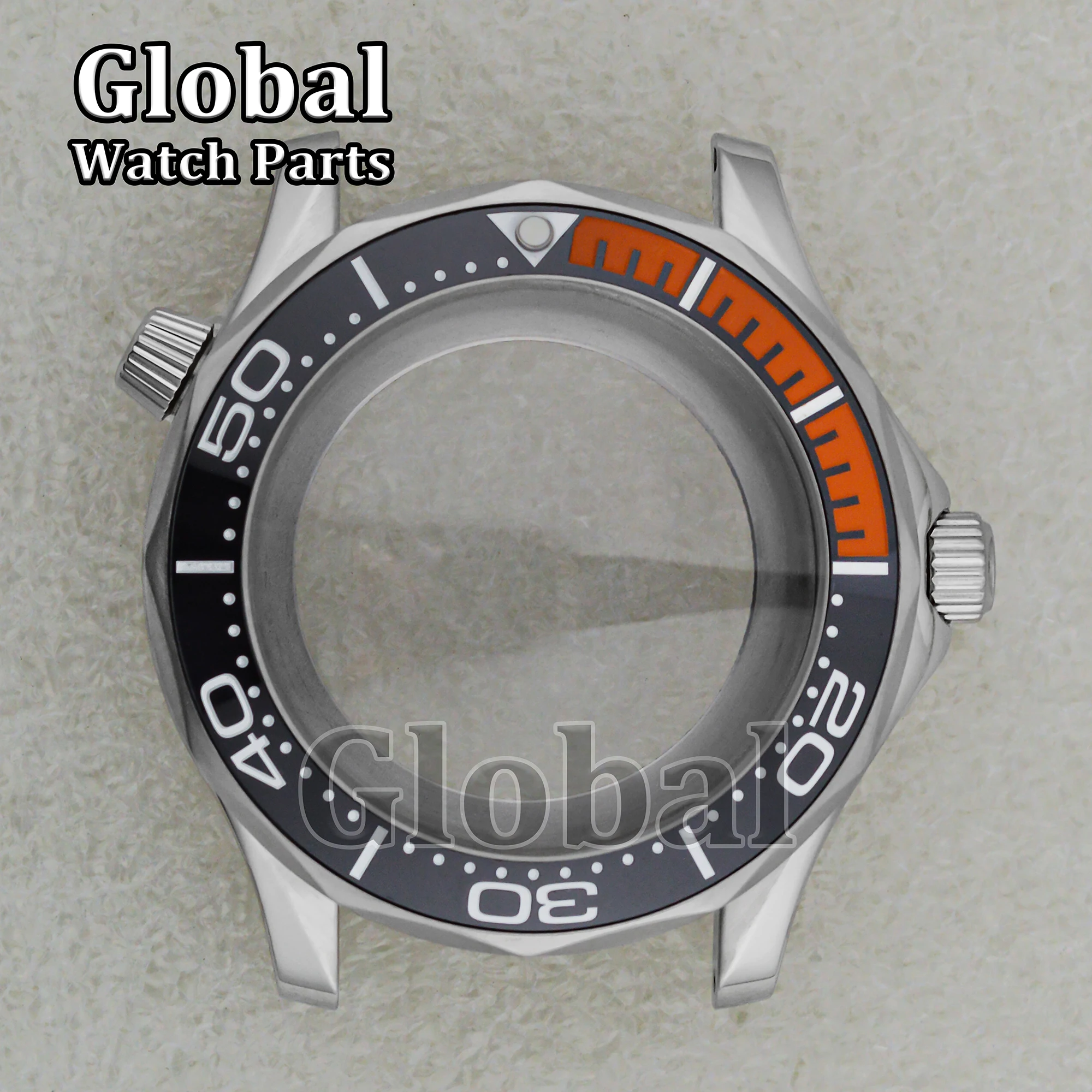 High Quality 41mm Stainless Steel Watch Case for Seamaster Glass Bottom 10ATM Waterproof Fit NH35/NH36 Mechanical Movement