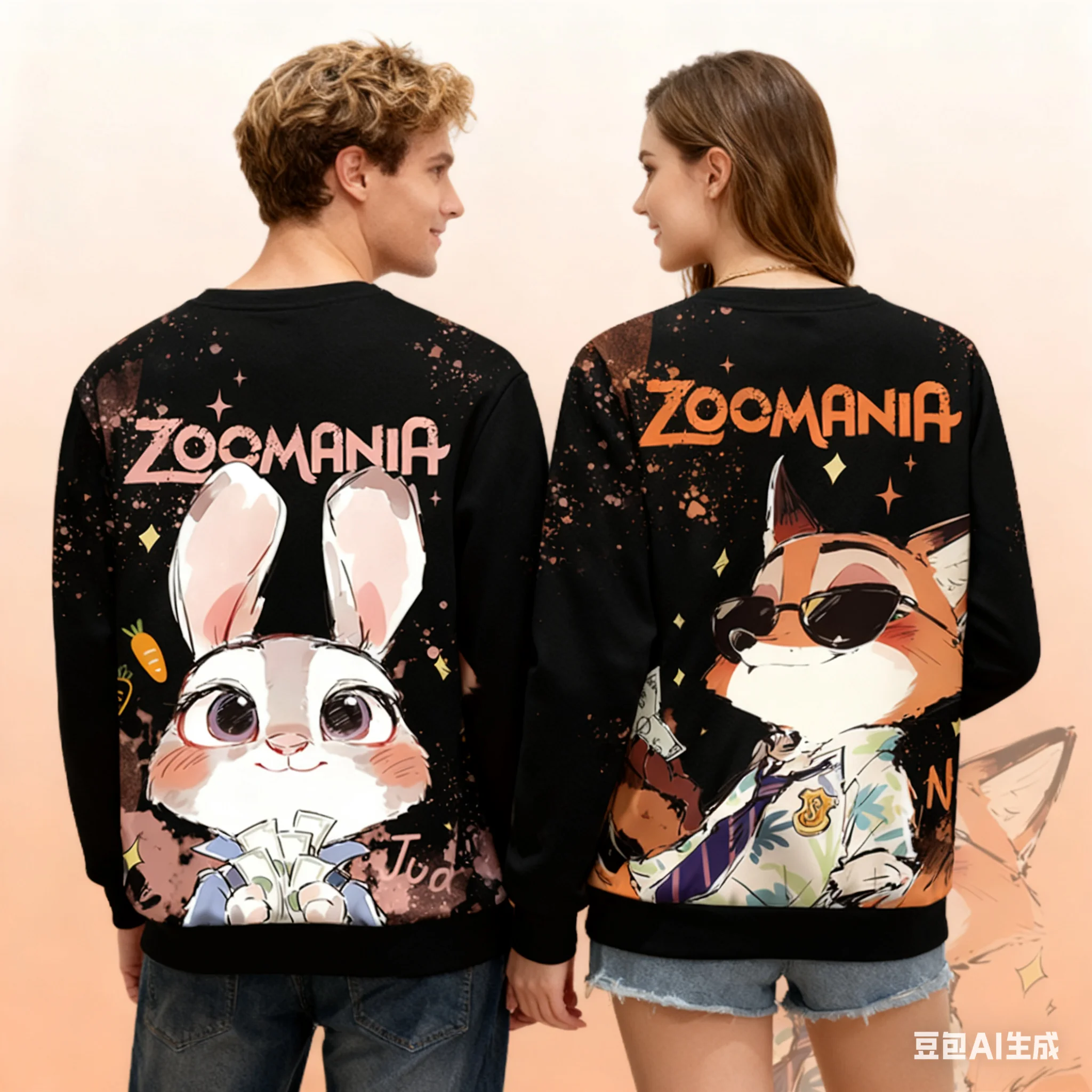 

Новая универсальная повседневная толстовка для пар с принтом Джуди и Ника, тема Zootopia 2, женская и мужская удобная осенняя толстовка свободного покроя