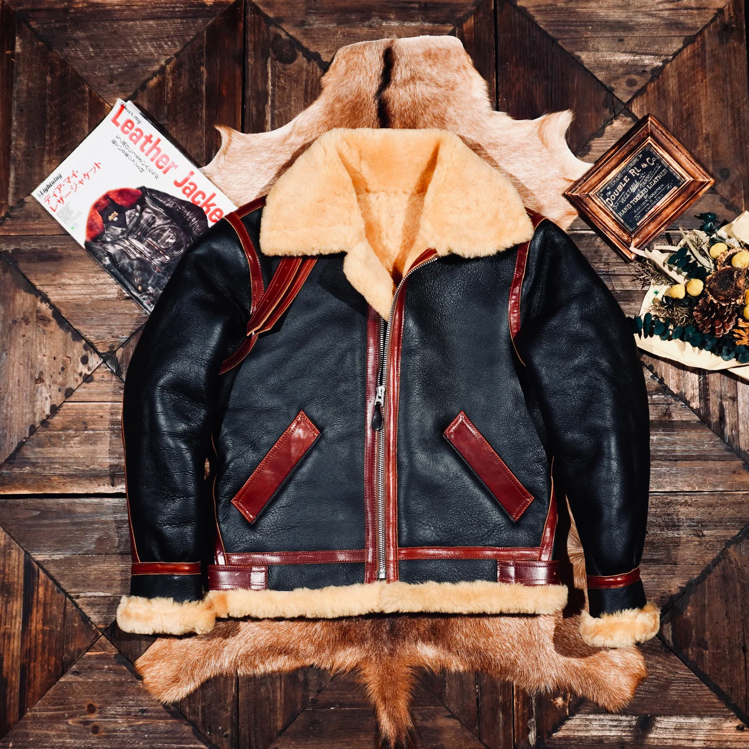 

Мужская утолщенная куртка-бомбер Tailor Brando Merino Shearling B3, зимняя теплая куртка из натурального меха