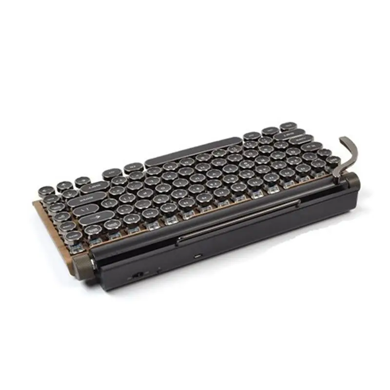 X64A-83 Keys Gaming Keyboards Retro Typewriter Keyboard Wireless Bluetooth Keyboard USB Mechanical Punk Keycaps For PC
