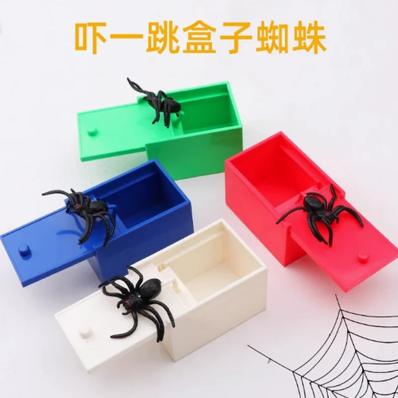 New Trick Toy Simulation Spider Box Scare Box Gift Trick Toy Trick Little Spider April Fool'S Day Trick Toy Fun Gift Box