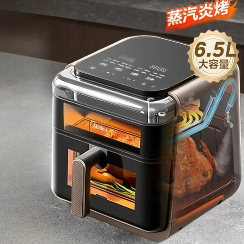 Midea Air Fryer, Dual Heat Sources, Large Capacity 6.5L, Dual Viewing Window, Steam and Grill Combination