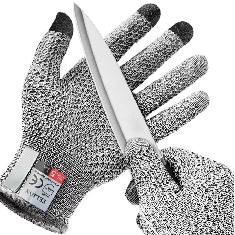 Schnittfeste Arbeitshandschuhe Level 5 Touchscreen-Handschuhe für Fleischverarbeitung Fischreinigung Rutschfeste HPPE Schutzhandschuhe Lebensmittelsicher