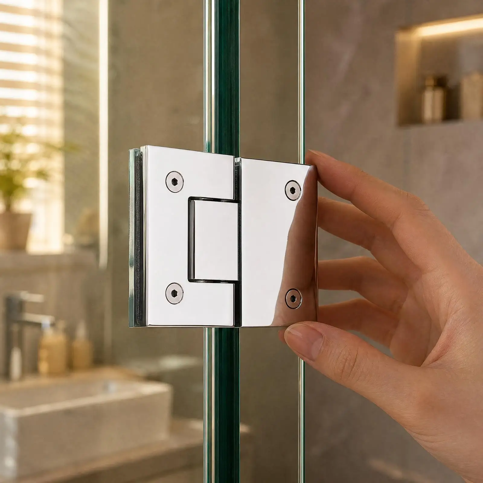Rust Resistant Stainless Steel Shower Glass Hinge for Frameless Door Bathroom Mounting Support Bracket