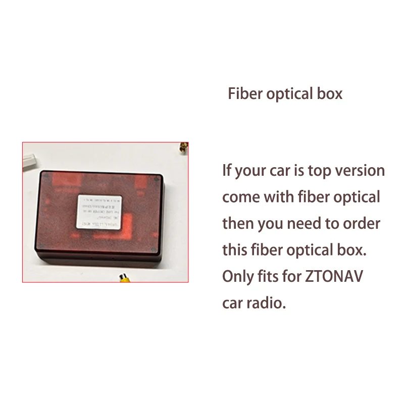 

Fiber box for top version cars come with fiber optical