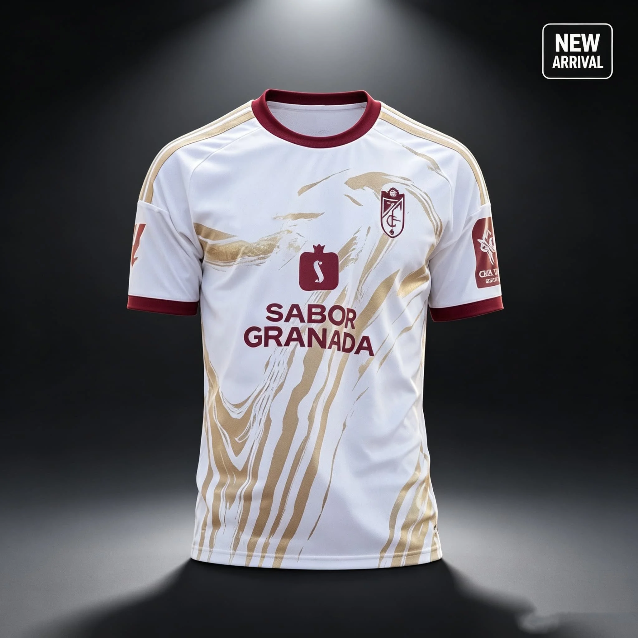 2026 Neues Granada CF Herren Fußballtrikot, Farben optional, Kurzarm-Fußballshirt, schnelltrocknend, atmungsaktiv, Polyester-Sportoberteil, Rundhalsausschnitt – Detail 1