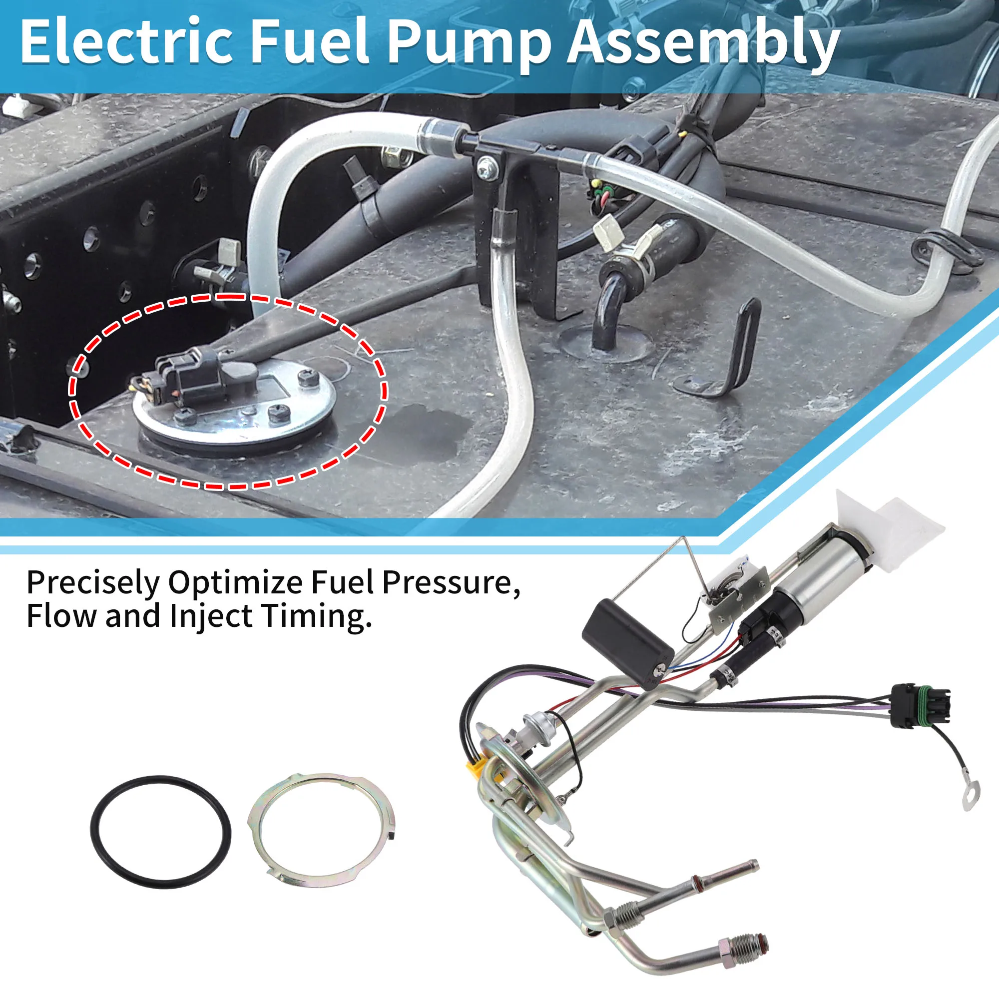 

X Autohaux Electric Fuel Pump Assembly No.E3621S/25028611 Fuel Filter Pump Module for CHEVROLET C1500 V8-7.4L 1990-1993