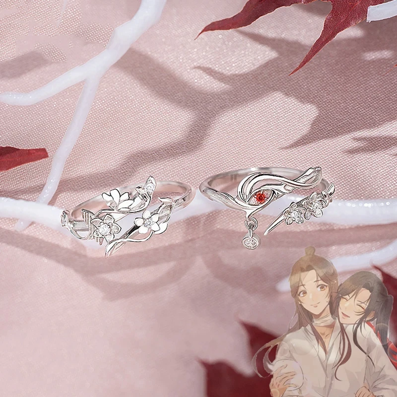 Anime Tian Guan Ci Fu Ring Heaven Official's Blessing Hua Cheng Xie Lian Adjustable Unisex Couple Rings Jewelry Accessories Gift