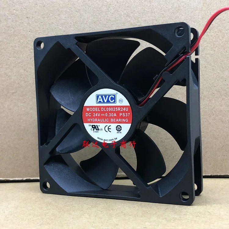 AVC DL09025R24U PS37 DC 24V 0,30 A 90x90x25mm 2-Draht Server Lüfter