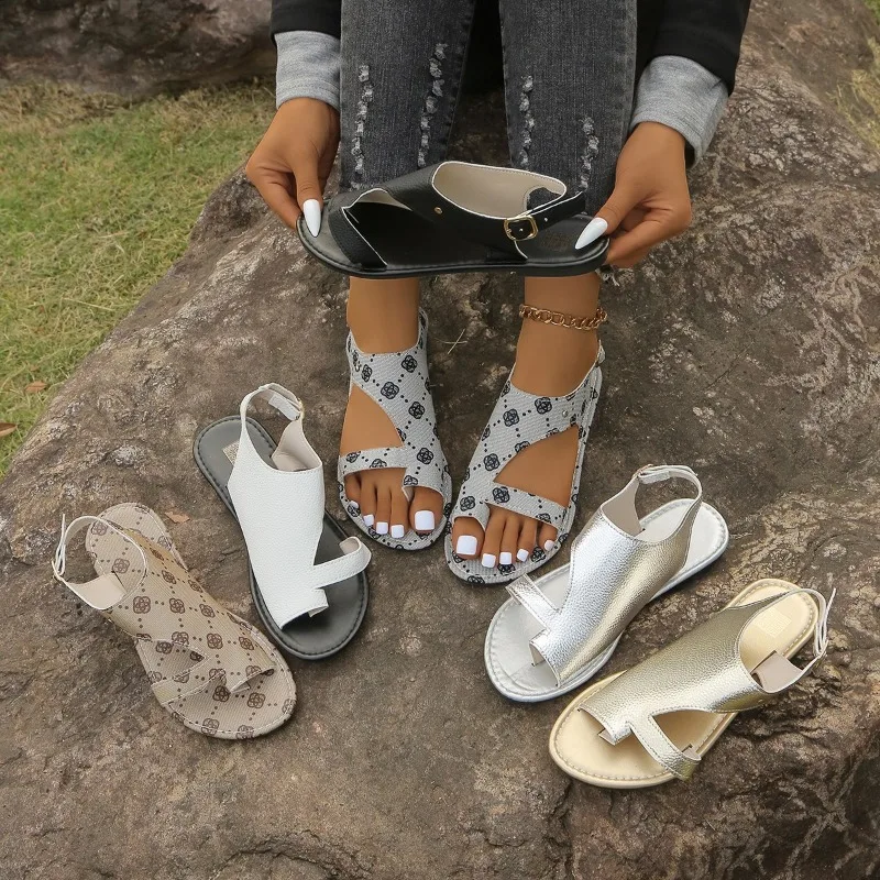 

2025 New Women'S Sandals Comfortable Soft Open Toe Casual Flat Sandals For Various Occasions Beach Toe Ring Flip Flops