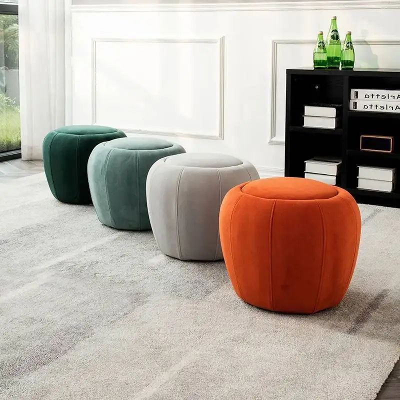 Minimalism Low Round Macaron Stool Home Shoes Stool Creative Color Children's Stool Geometric Nordic Shape Mushroom Stool