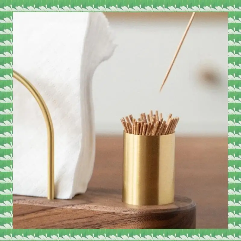 

ONCE Solid Wood Semicircular Brass Paper Towel Holder Dining Table Kitchen Paper Holder Desktop Vertical Paper Towel Holder