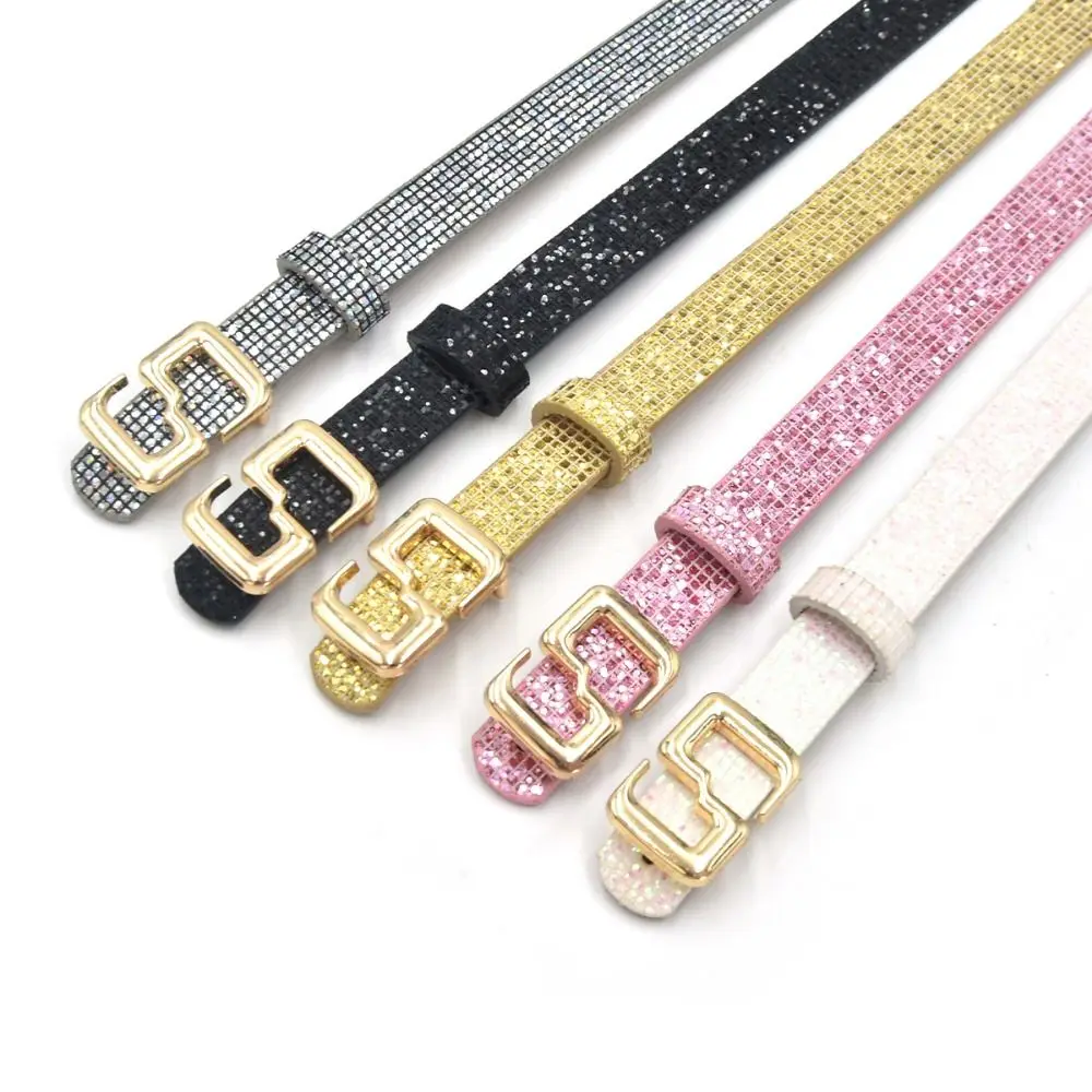 

Bling Bling Sparkling Rhinestone Belt Glitter Luxury Brand Design S-shaped Buckle Belt Versatile Vintage Trendy Waistband