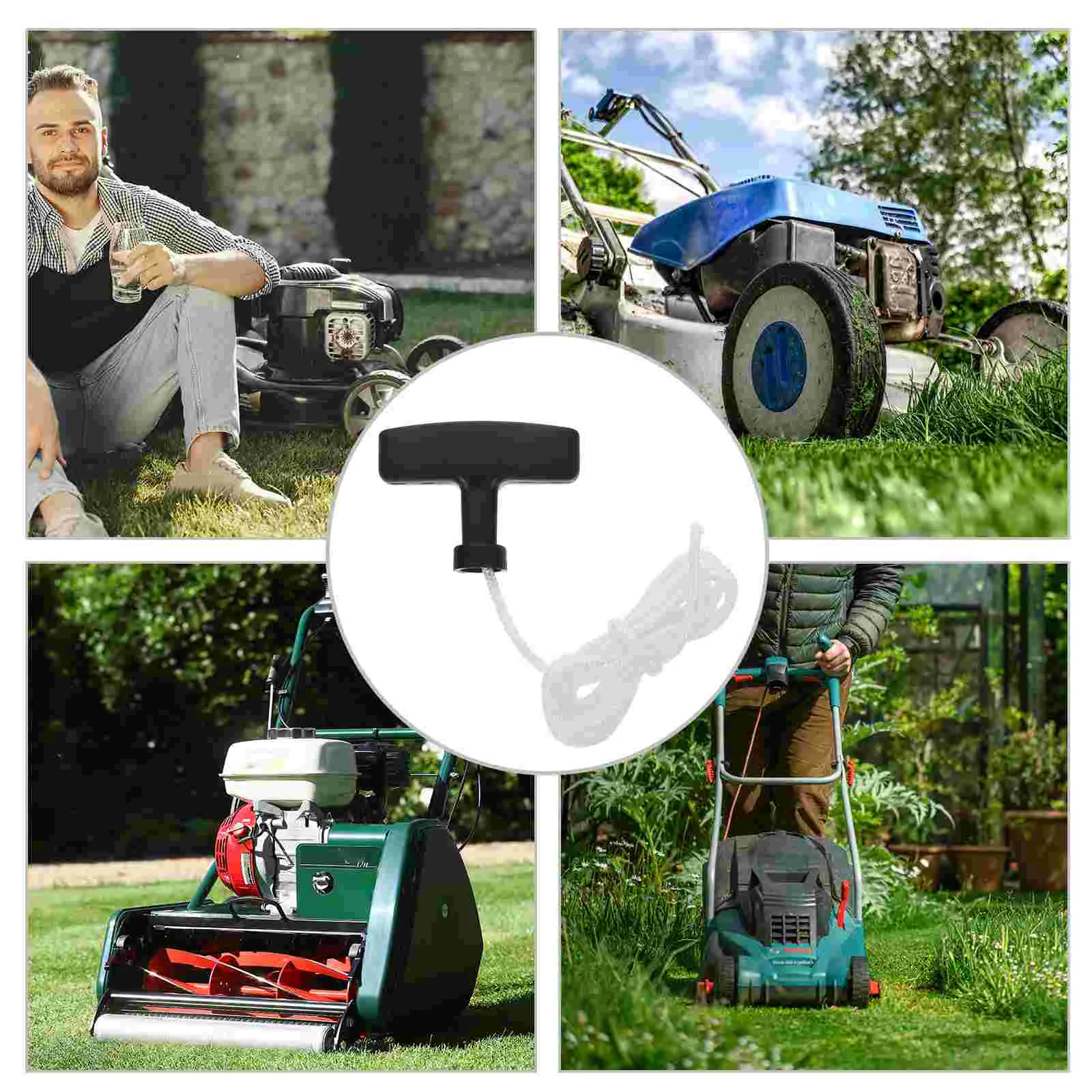 2 Pcs Lawn Mower Starter Cord Pull Handle Small Rope Pp Replacement Line Lawnmower Attic down