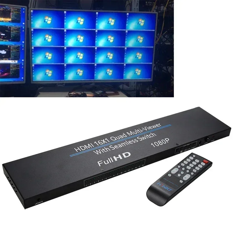 1080P 16x1 HDMI Multiviewer Multi Screen Display Divider Seamless Switch 4x1 8x1 Quad Multi-viewer 4 8 Channel Video Multiplexer