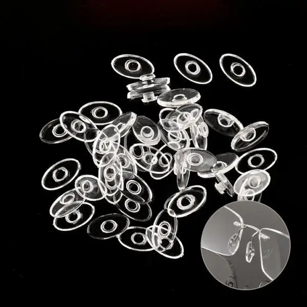 Silicone Nose Pads Push in Design Soft Oval Eyeglass Pad Non Slip Solution for Eyewear Frames