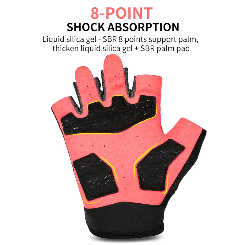 WEST BIKING Cycling Gloves Half Finger Liquid Silica Gel SBR Shock Absorption Anti Slip Breathable Outdoor Sports Hand Gloves