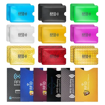 RFIDカードホルダー,アルミホイル,盗難防止,クレジットカードスリーブ,NFC, RFIDカードプロテクター,反磁性,10個