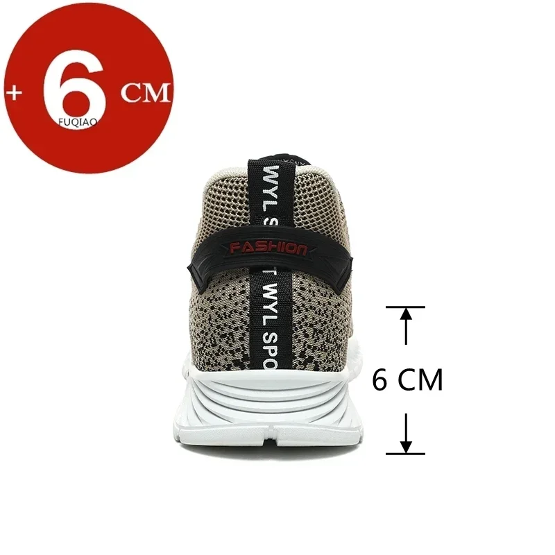 Lift Man Sneakers Elevator Shoes Hidden Heels Breathable Heightening Shoes For Men Increase Insole 6CM Casual Height Sport Shoes